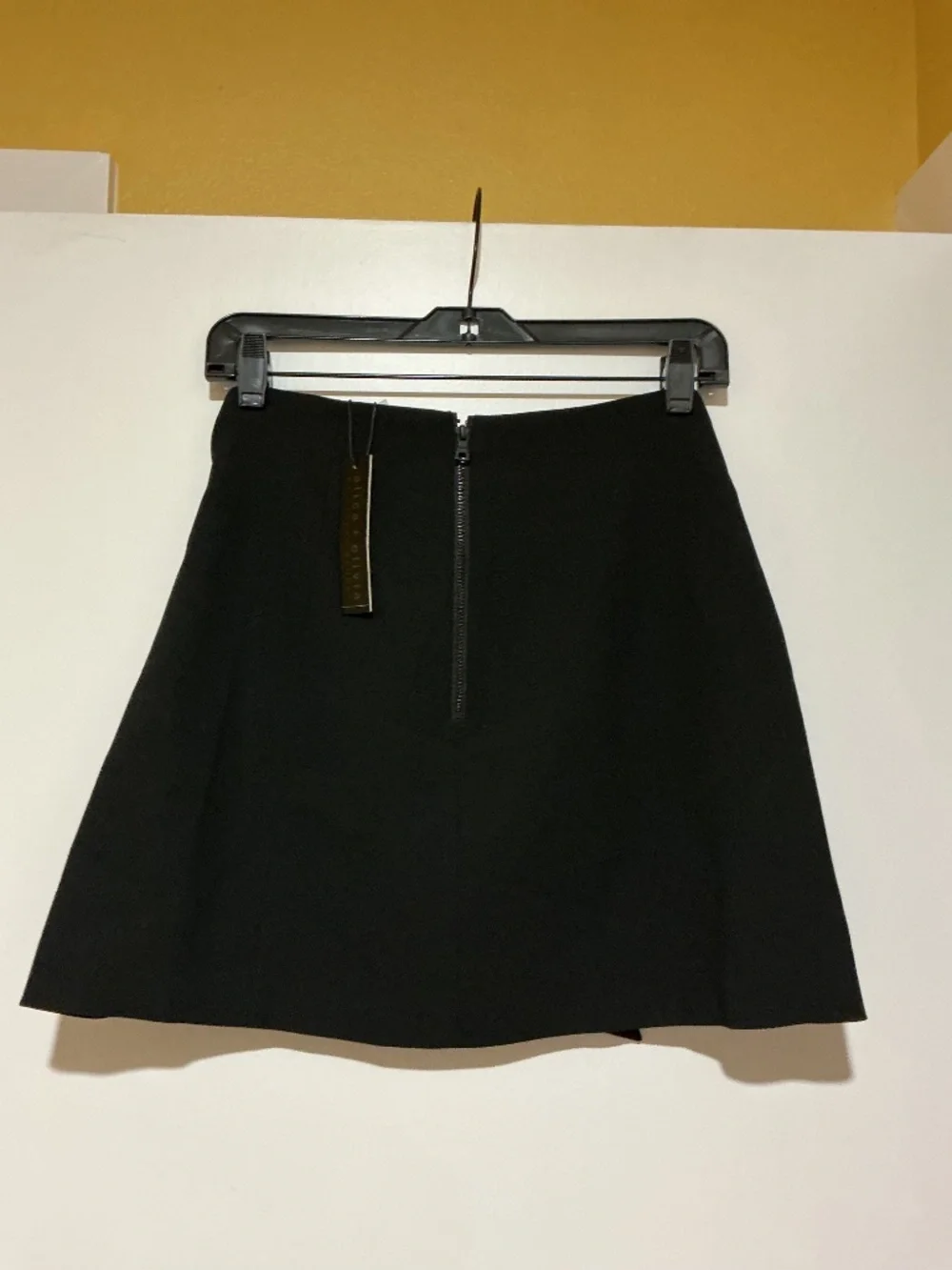 NWT Alice and Olivia Black Tie Mini Skirt 8